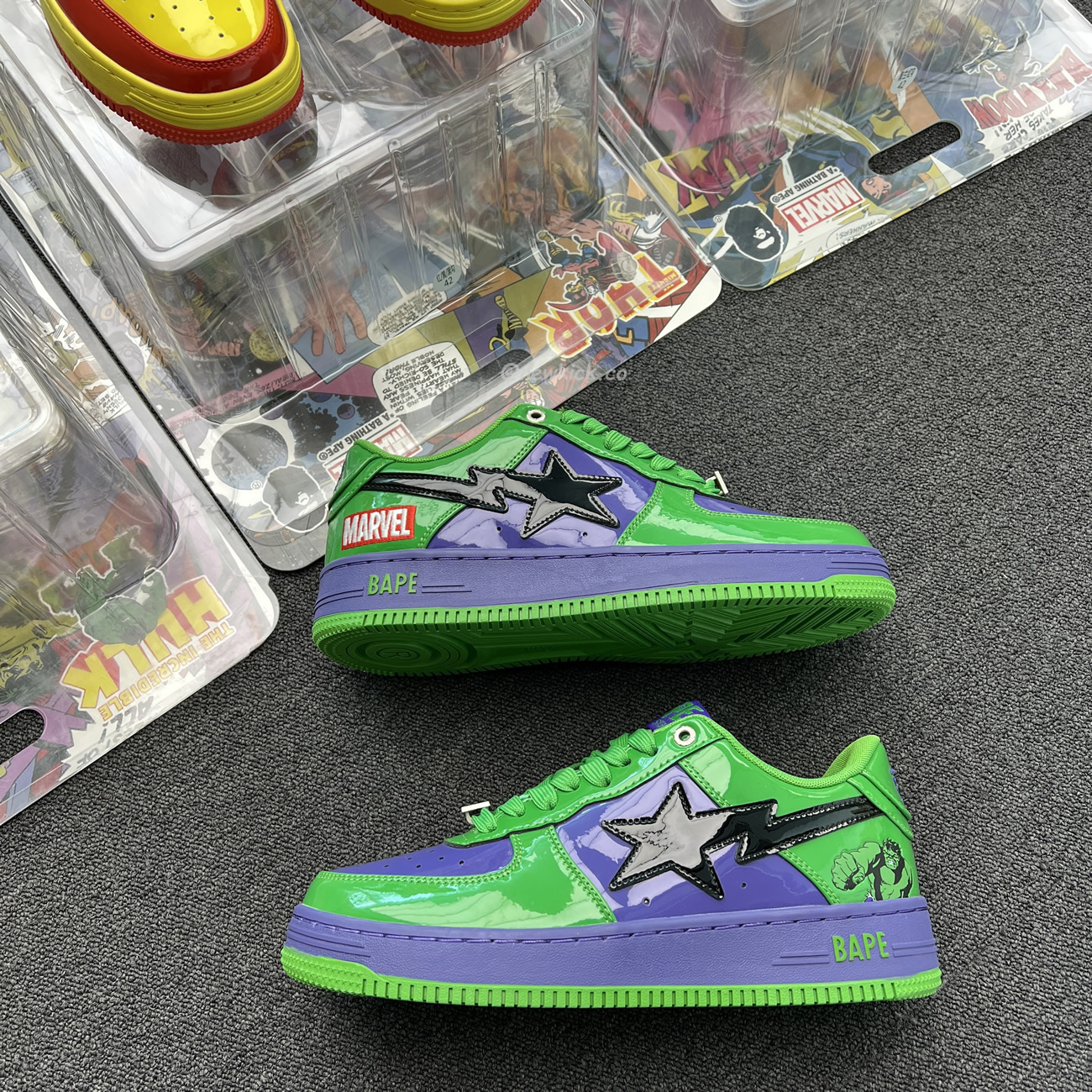 A Bathing Ape Bape Sta Marvel Comics Rocket Raccoon Thor Hulk Captain America Black Widow Iron Man  2022 (24) - newkick.vip